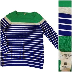 J Crew Colorblock Boatneck Striped Sweater
